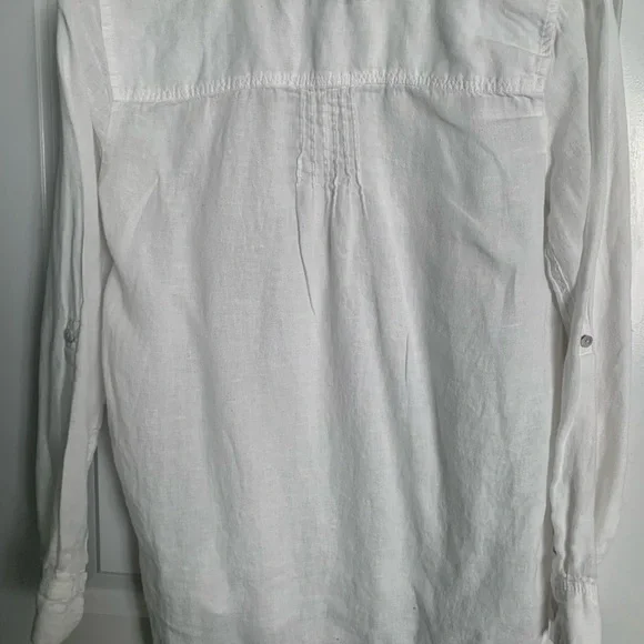 White Linen Button Down | Size Small - Picture 4 of 5